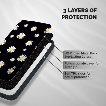Simple Sunflowers Pattern Shockproof Hybrid Protection (Metal + TPU) Back Case Cover