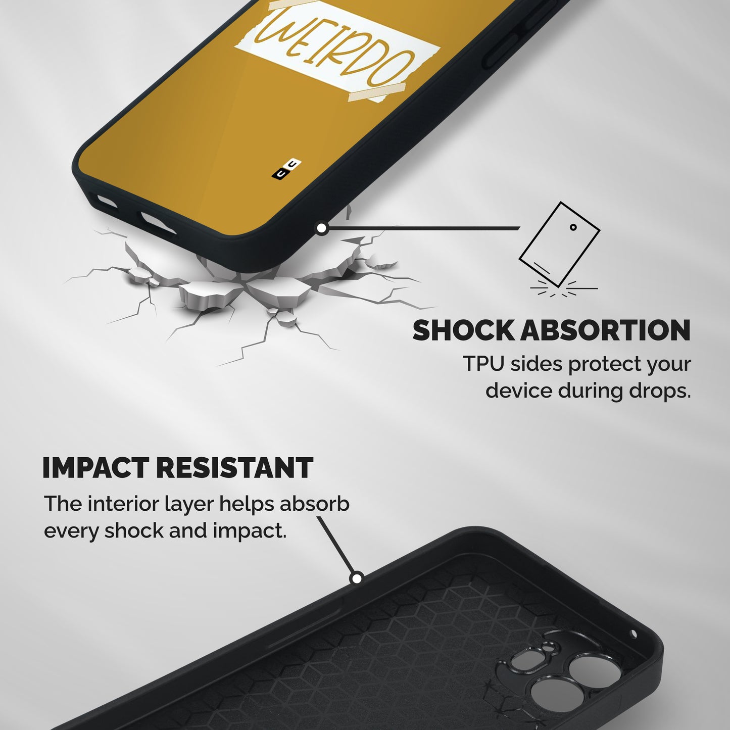 Simple Weirdo Shockproof Hybrid Protection (Metal + TPU) Back Case Cover