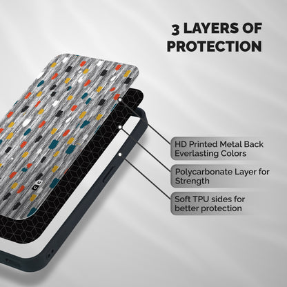 Single Paint Pattern Shockproof Hybrid Protection (Metal + TPU) Back Case Cover