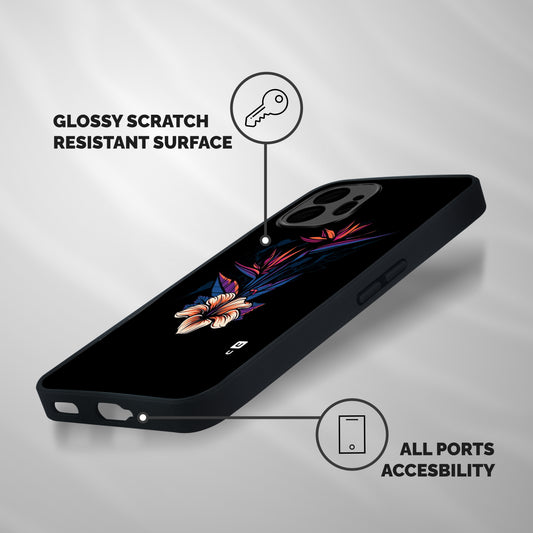 Single Painted Flower Shockproof Hybrid Protection (Metal + TPU) Back Case Cover