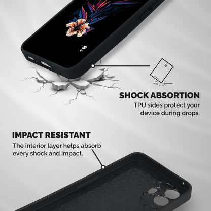 Single Painted Flower Shockproof Hybrid Protection (Metal + TPU) Back Case Cover