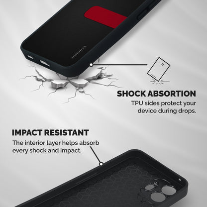 Single Red Stripe Shockproof Hybrid Protection (Metal + TPU) Back Case Cover