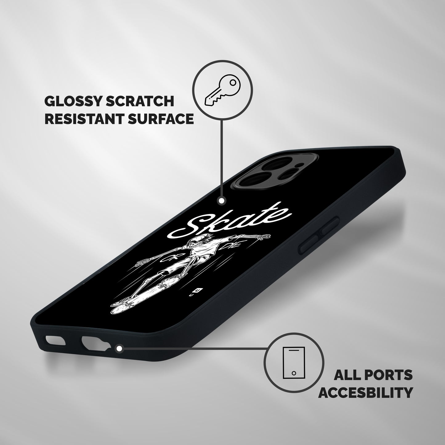 Skate Or Die Shockproof Hybrid Protection (Metal + TPU) Back Case Cover