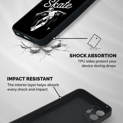 Skate Or Die Shockproof Hybrid Protection (Metal + TPU) Back Case Cover