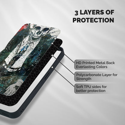 Skeleton in a Suit Shockproof Hybrid Protection (Metal + TPU) Back Case Cover