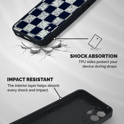 Sketchy Check Design Shockproof Hybrid Protection (Metal + TPU) Back Case Cover