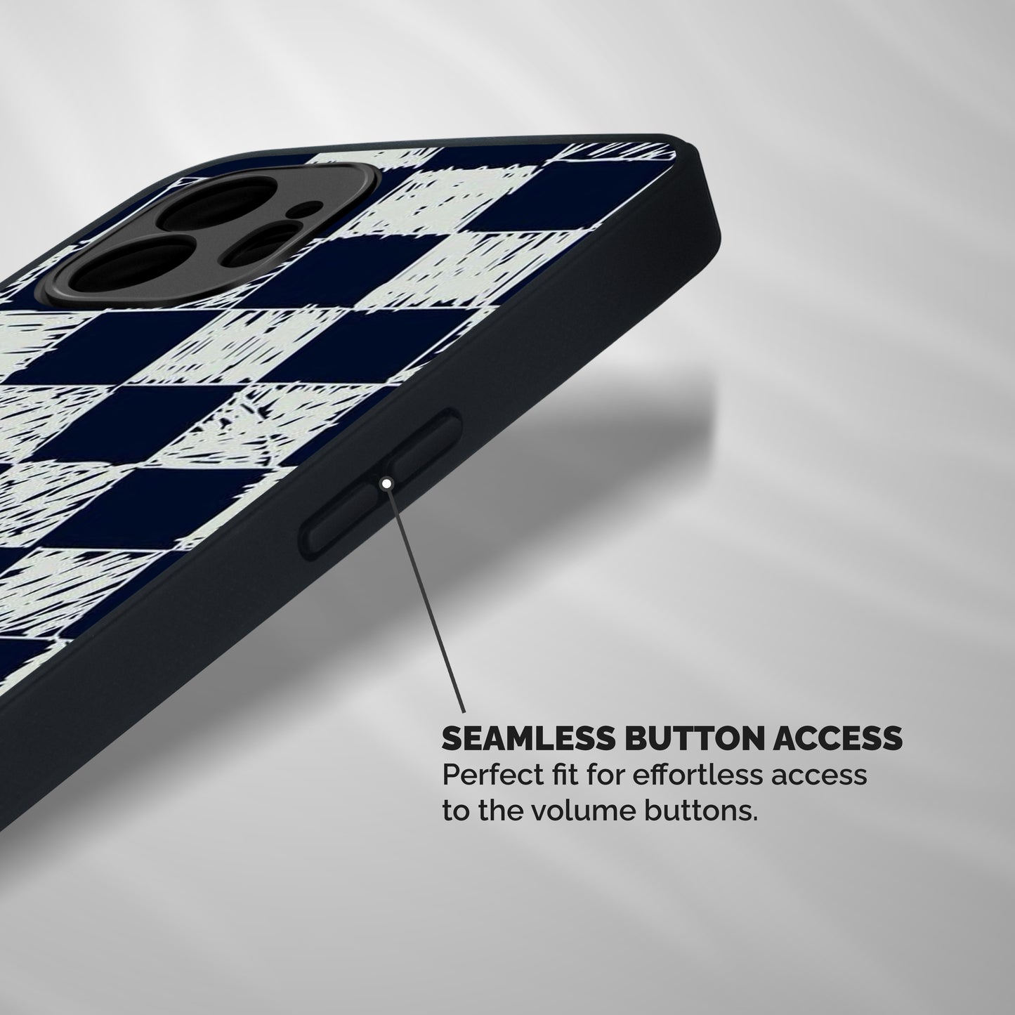Sketchy Check Design Shockproof Hybrid Protection (Metal + TPU) Back Case Cover