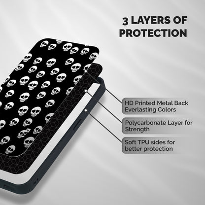 Skull Heart Shockproof Hybrid Protection (Metal + TPU) Back Case Cover