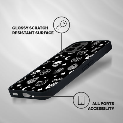 Skull Moon Design Shockproof Hybrid Protection (Metal + TPU) Back Case Cover