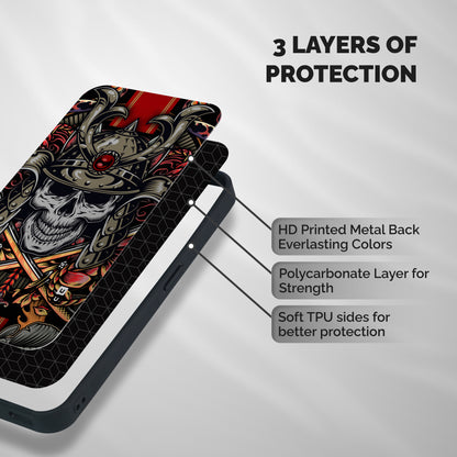 Skull Swords Snakes Shockproof Hybrid Protection (Metal + TPU) Back Case Cover