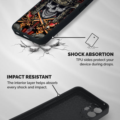 Skull Swords Snakes Shockproof Hybrid Protection (Metal + TPU) Back Case Cover