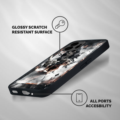 Skull with an Ace Shockproof Hybrid Protection (Metal + TPU) Back Case Cover