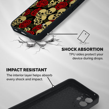 Skulled Roses Shockproof Hybrid Protection (Metal + TPU) Back Case Cover