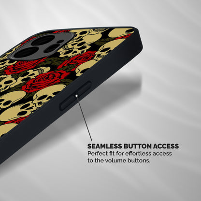 Skulled Roses Shockproof Hybrid Protection (Metal + TPU) Back Case Cover