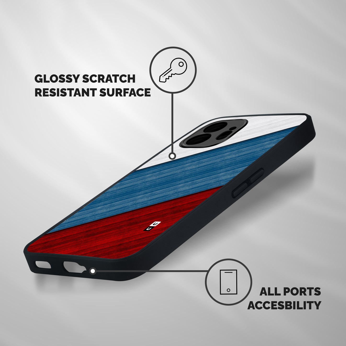 Slant Beautiful Stripe Shockproof Hybrid Protection (Metal + TPU) Back Case Cover