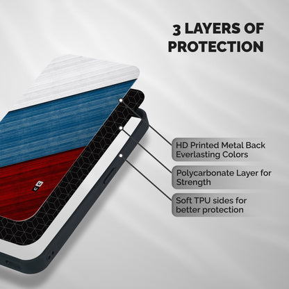 Slant Beautiful Stripe Shockproof Hybrid Protection (Metal + TPU) Back Case Cover