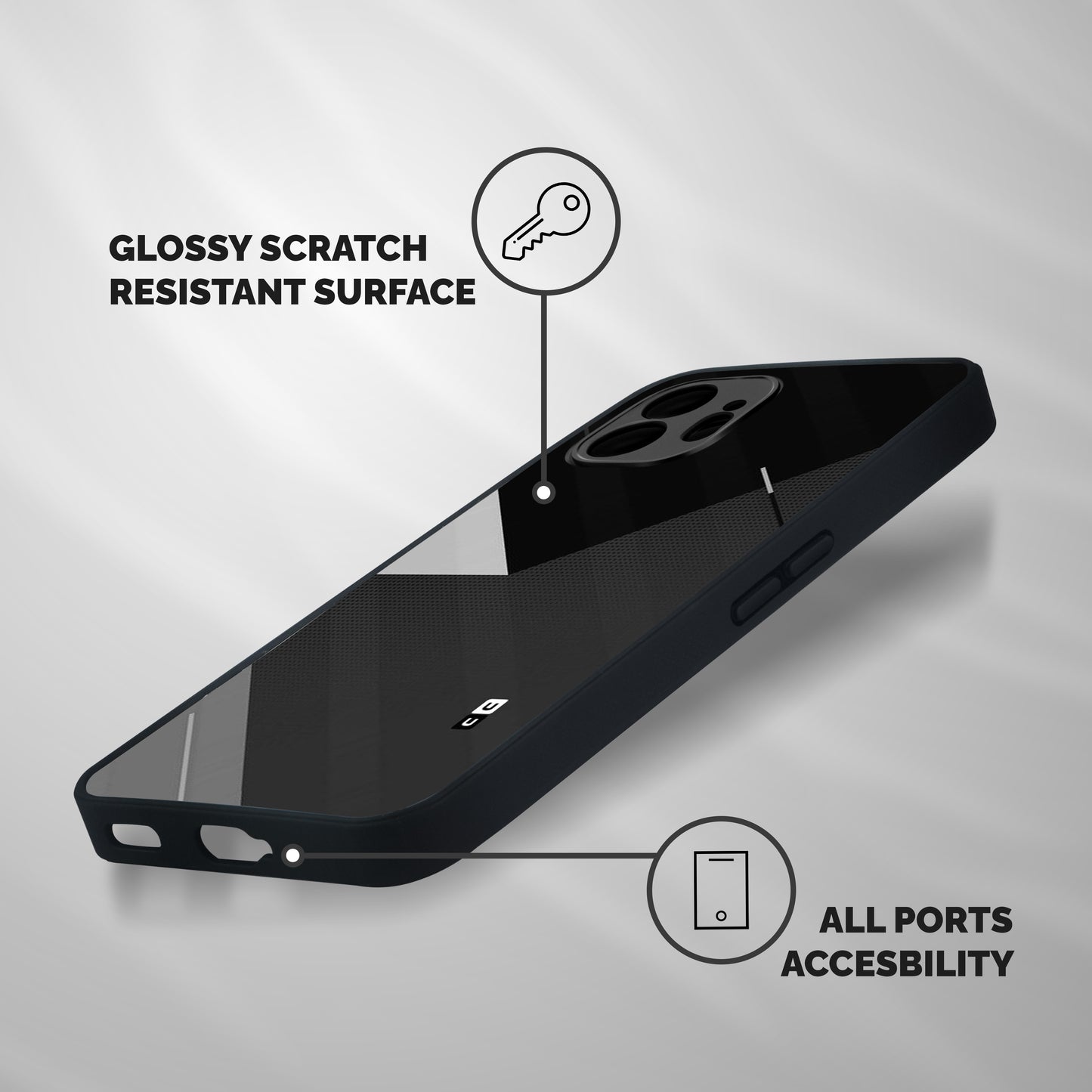 Slant Grey Shockproof Hybrid Protection (Metal + TPU) Back Case Cover