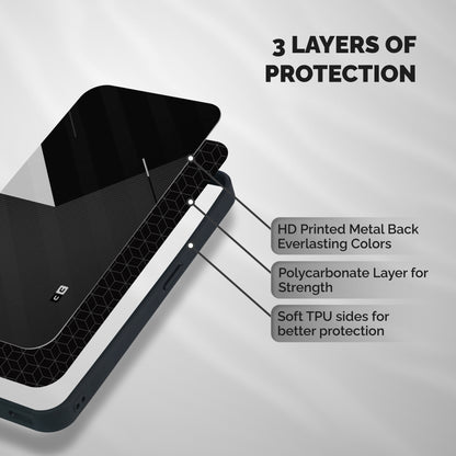 Slant Grey Shockproof Hybrid Protection (Metal + TPU) Back Case Cover