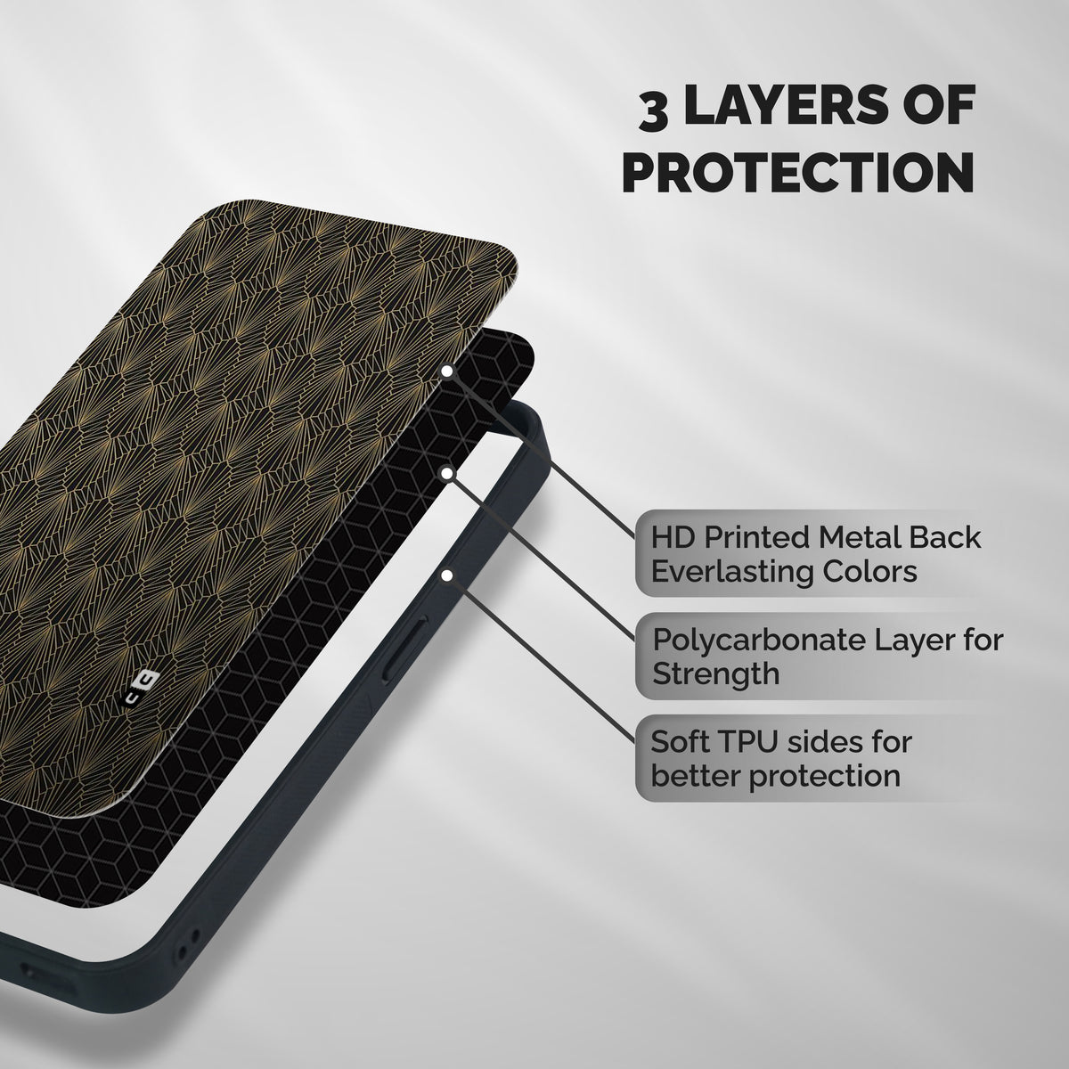 Small Hills Lines Shockproof Hybrid Protection (Metal + TPU) Back Case Cover