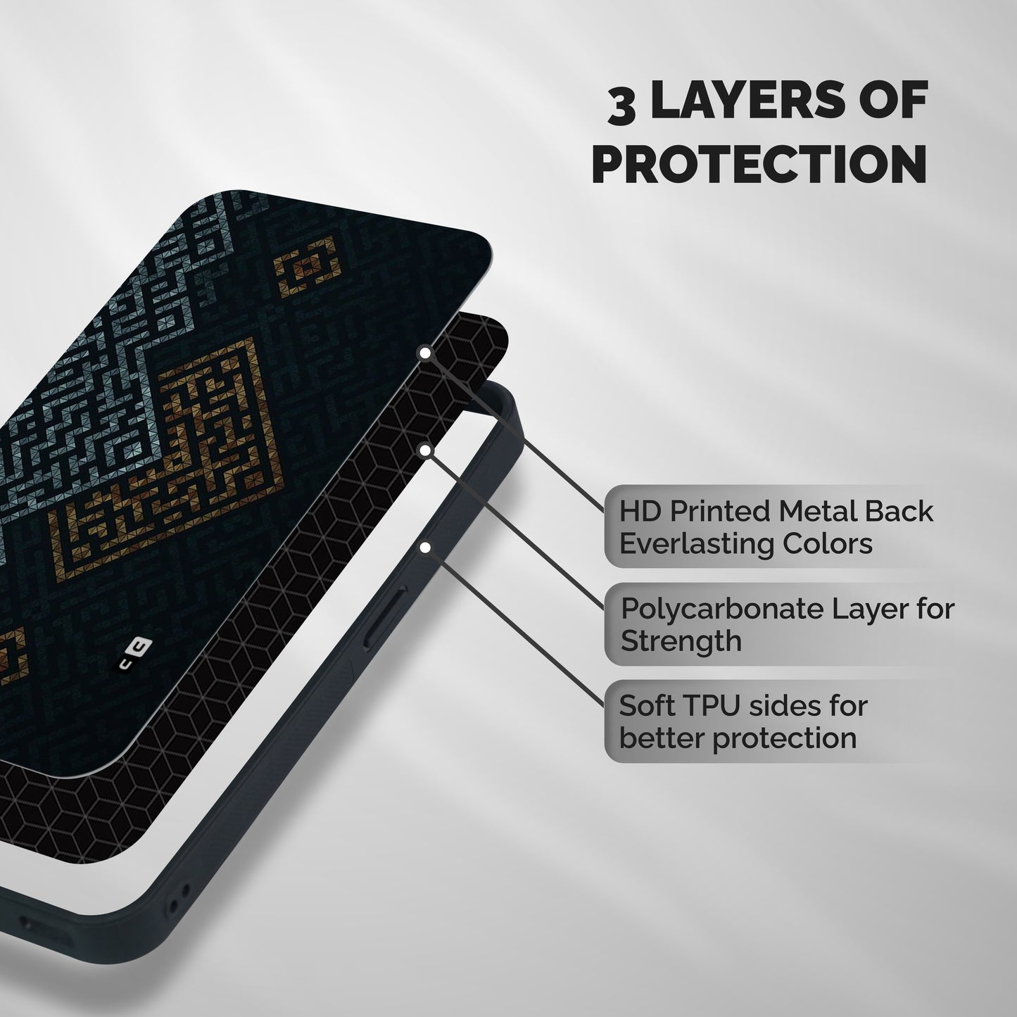 Smart Maze Shockproof Hybrid Protection (Metal + TPU) Back Case Cover
