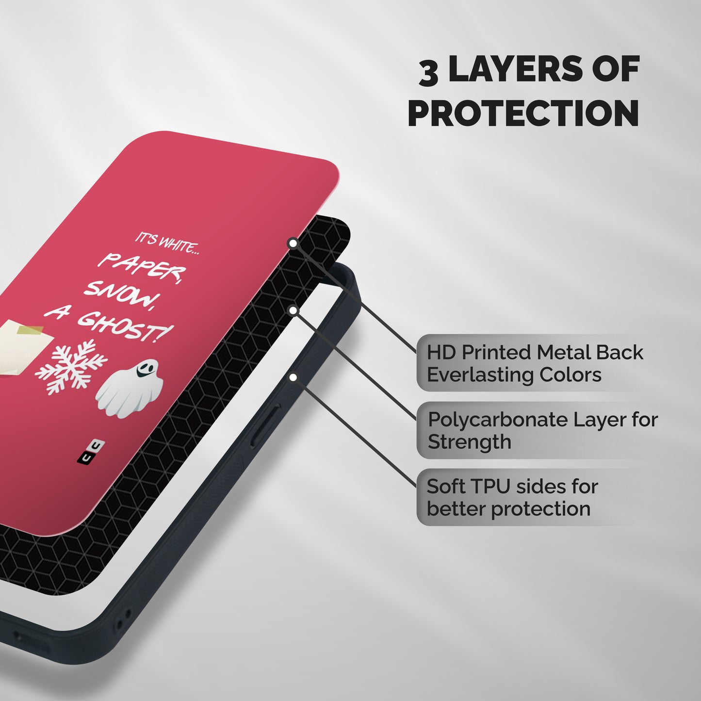 Snow Paper Shockproof Hybrid Protection (Metal + TPU) Back Case Cover
