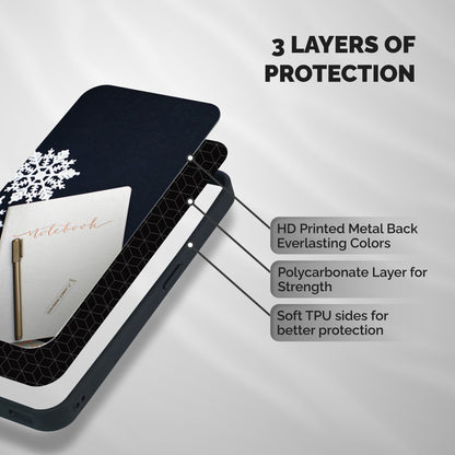 Snowflake Notebook Shockproof Hybrid Protection (Metal + TPU) Back Case Cover