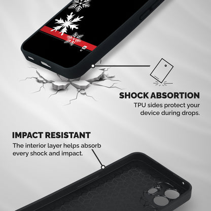 Snowflake Ribbon Shockproof Hybrid Protection (Metal + TPU) Back Case Cover