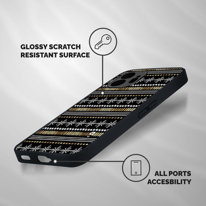 Snowflakes Gold Shockproof Hybrid Protection (Metal + TPU) Back Case Cover