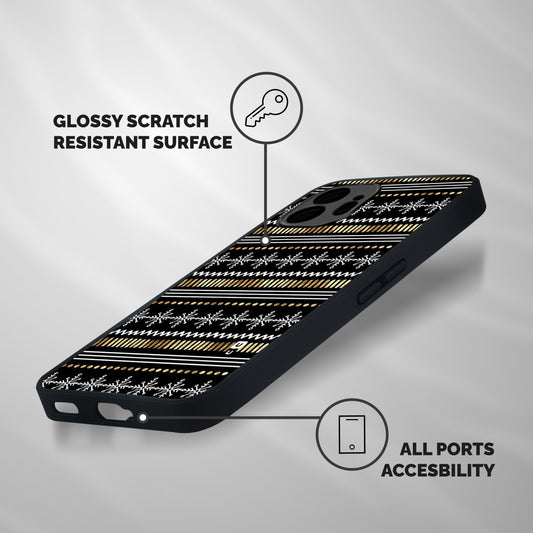 Snowflakes Gold Shockproof Hybrid Protection (Metal + TPU) Back Case Cover