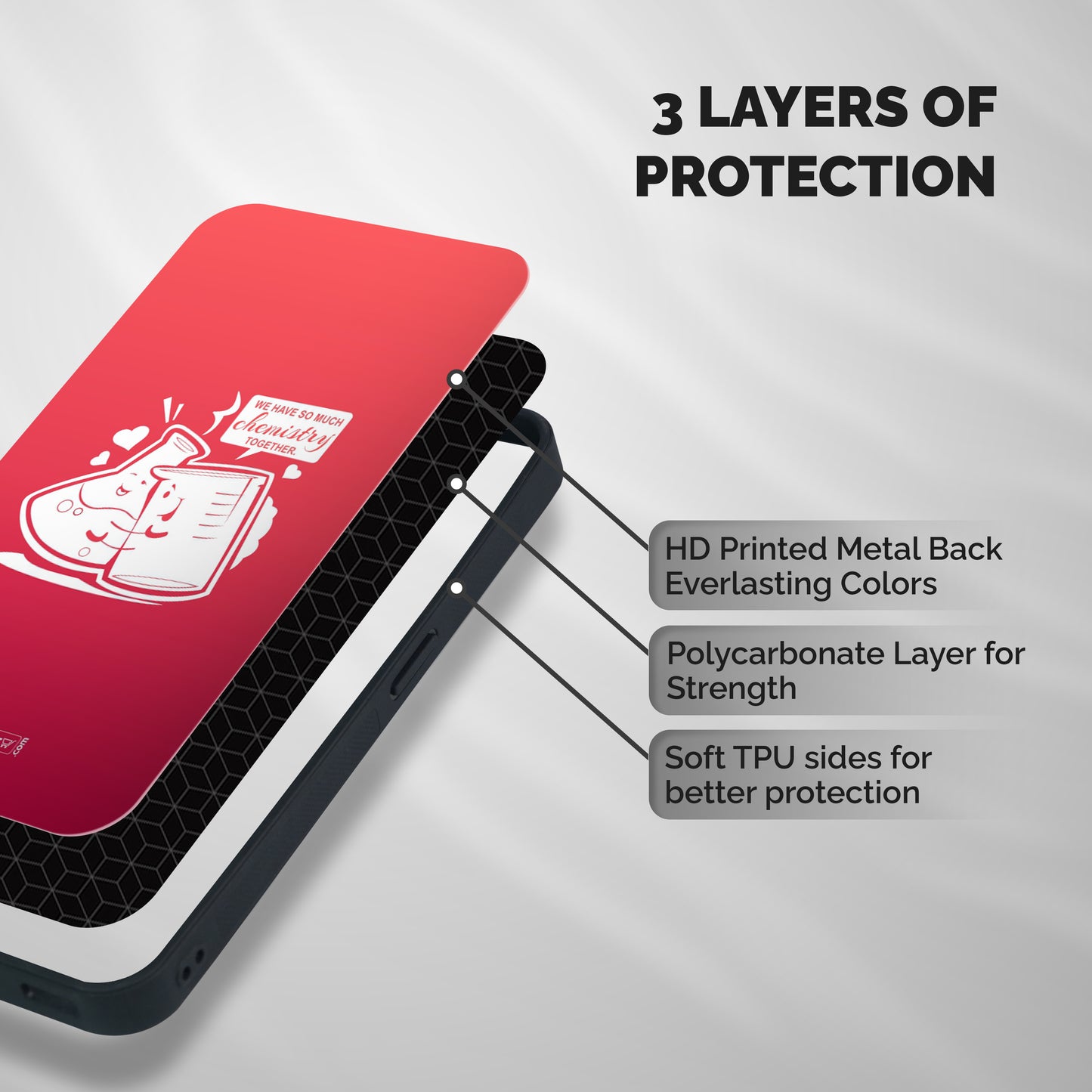 So Much Chemistry Shockproof Hybrid Protection (Metal + TPU) Back Case Cover