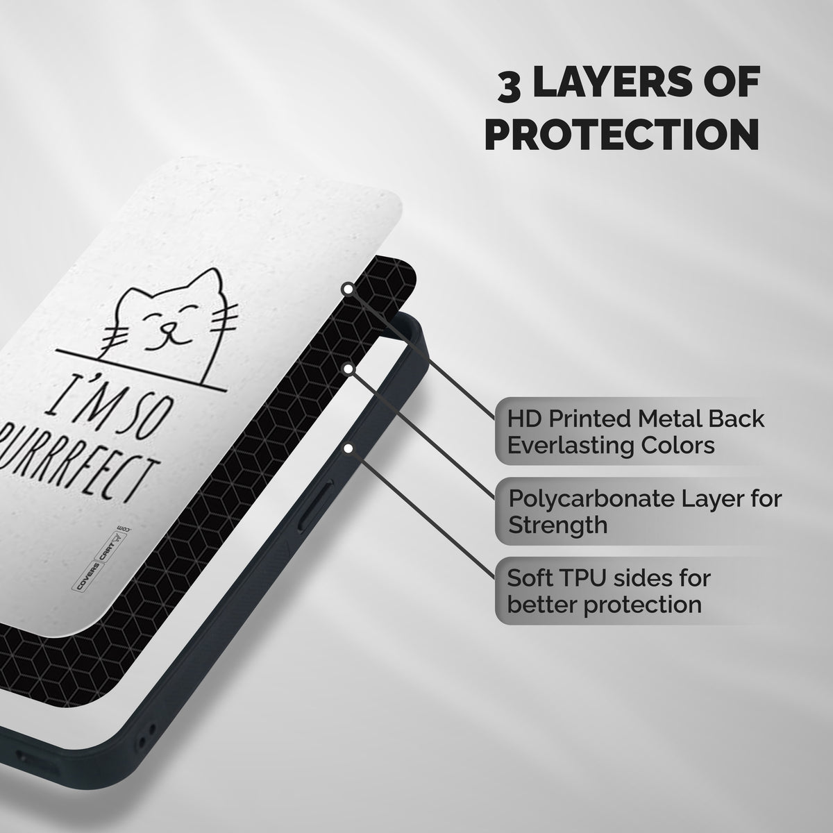 So Purrfect Shockproof Hybrid Protection (Metal + TPU) Back Case Cover