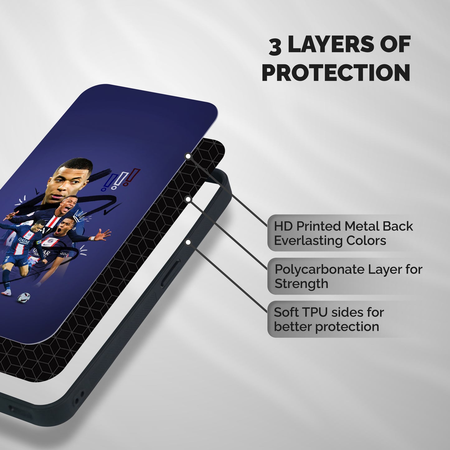 Socccer Star Qatar Shockproof Hybrid Protection (Metal + TPU) Back Case Cover
