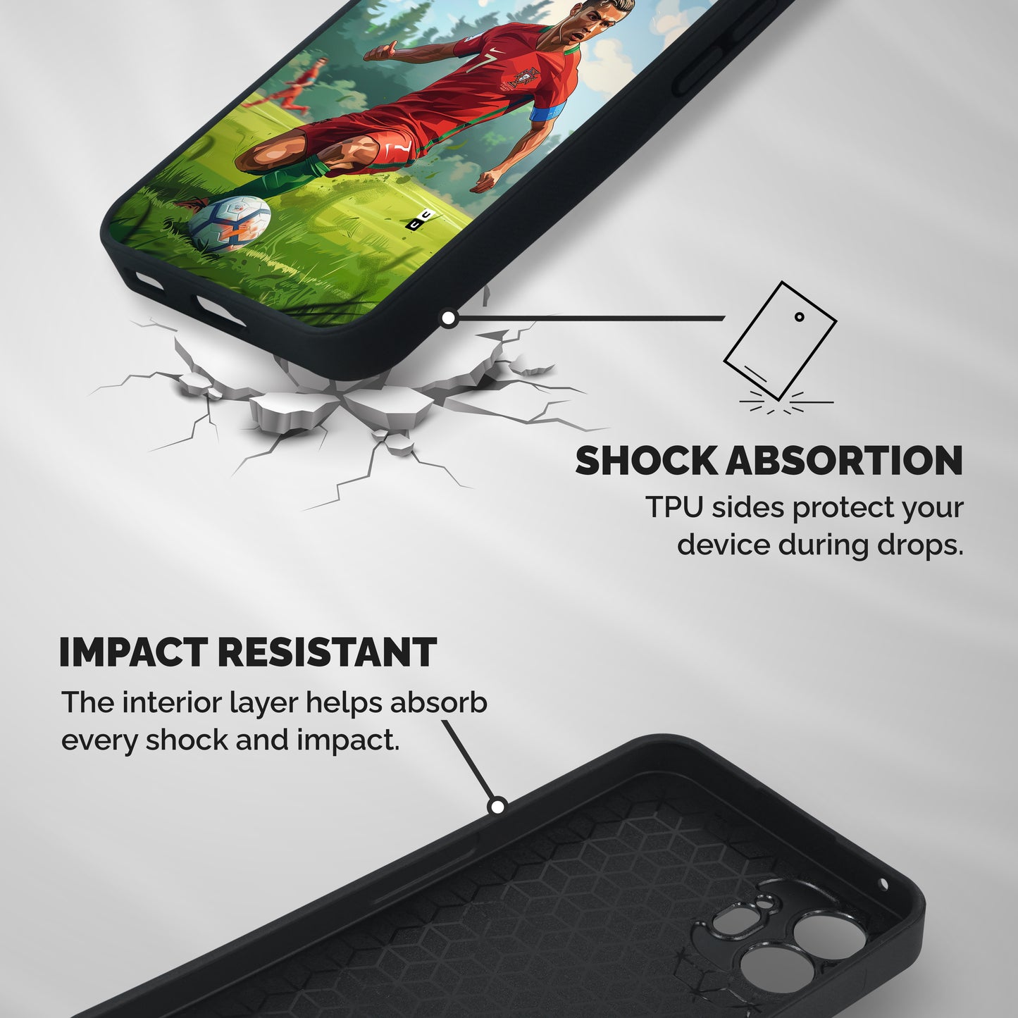 Soccer Star Playing Shockproof Hybrid Protection (Metal + TPU) Back Case Cover