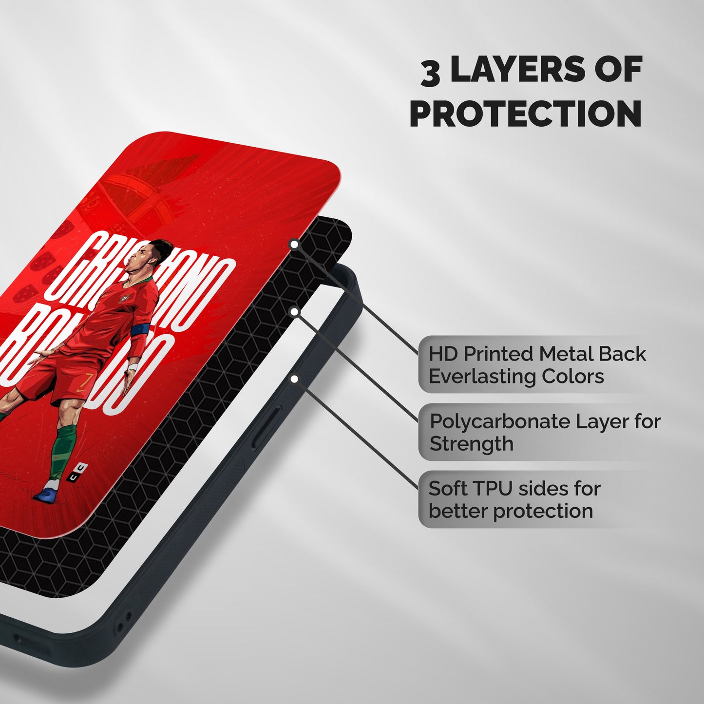 Soccer Star Roar Shockproof Hybrid Protection (Metal + TPU) Back Case Cover