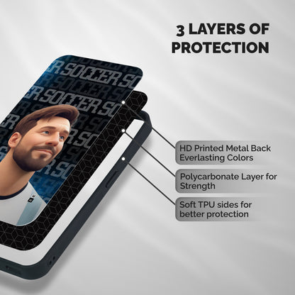 Soccer Star Smiles Shockproof Hybrid Protection (Metal + TPU) Back Case Cover