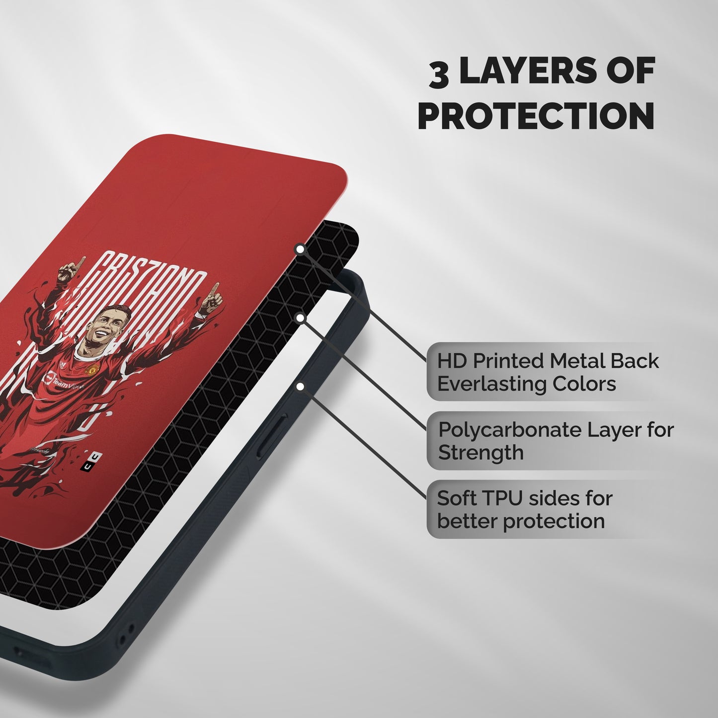 Soccer Star Victory Shockproof Hybrid Protection (Metal + TPU) Back Case Cover