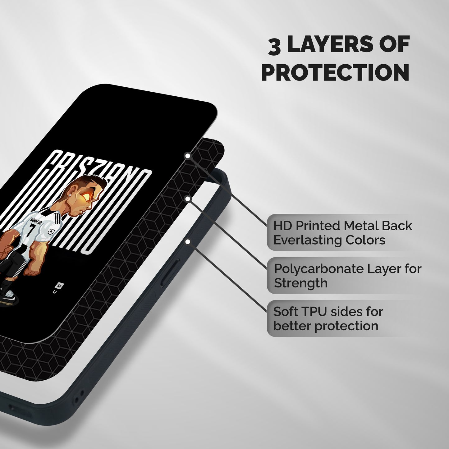 Soccer Star Shockproof Hybrid Protection (Metal + TPU) Back Case Cover