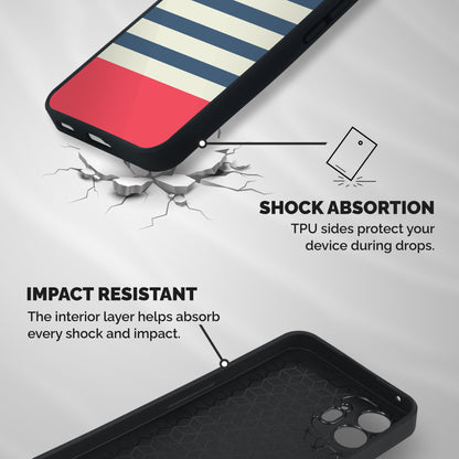 Solid Orange And Stripes Shockproof Hybrid Protection (Metal + TPU) Back Case Cover