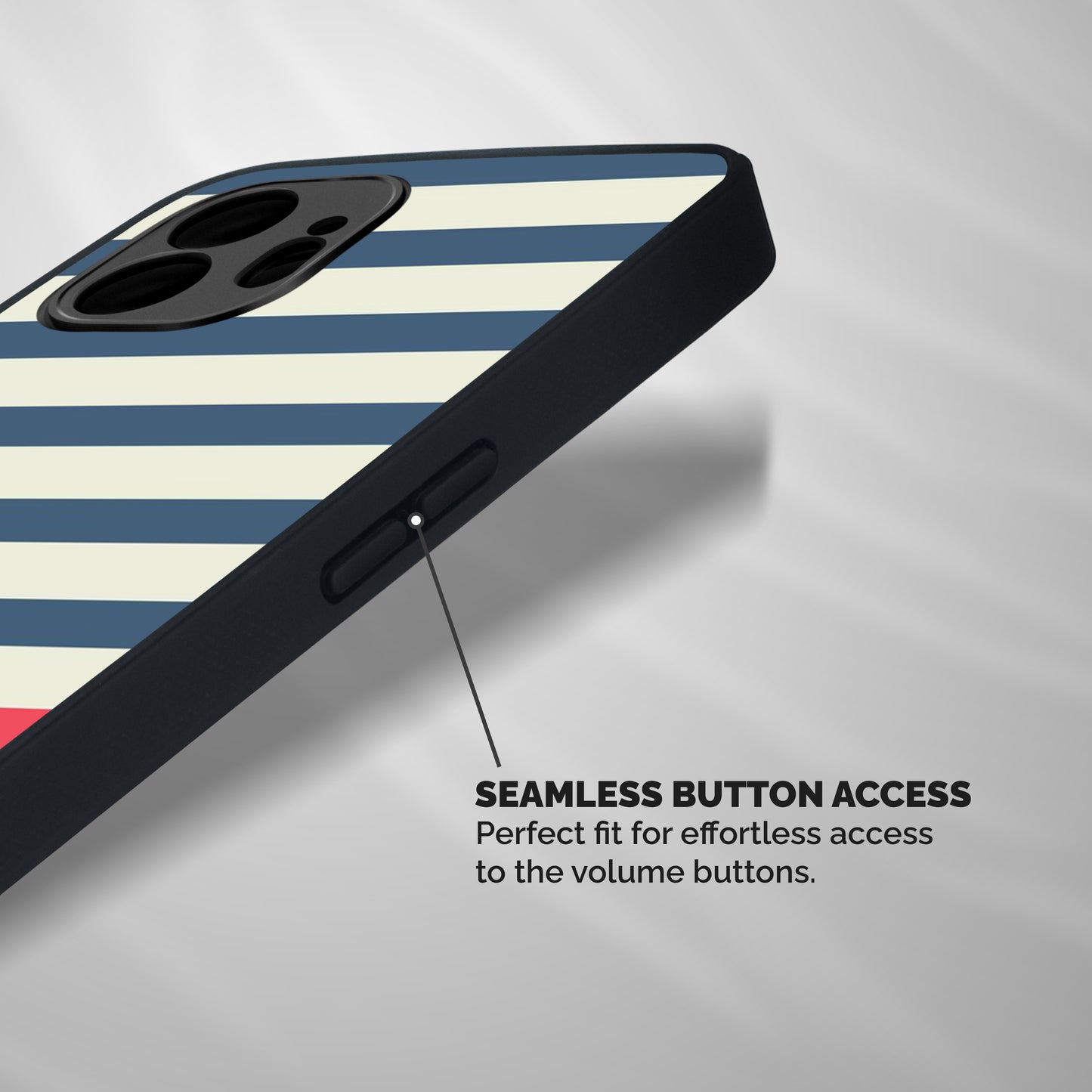 Solid Orange And Stripes Shockproof Hybrid Protection (Metal + TPU) Back Case Cover
