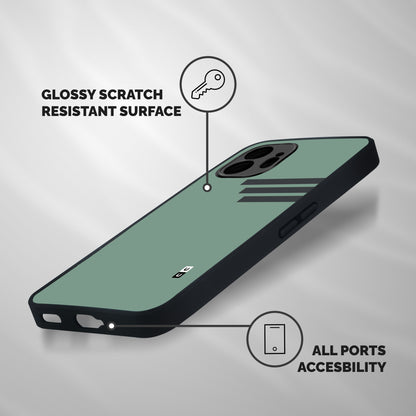 Solid Sports Stripe Shockproof Hybrid Protection (Metal + TPU) Back Case Cover