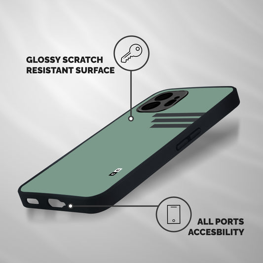 Solid Sports Stripe Shockproof Hybrid Protection (Metal + TPU) Back Case Cover