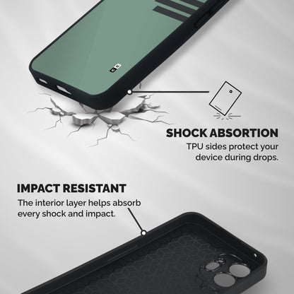 Solid Sports Stripe Shockproof Hybrid Protection (Metal + TPU) Back Case Cover