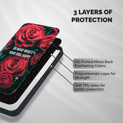 Soul Happy Shockproof Hybrid Protection (Metal + TPU) Back Case Cover