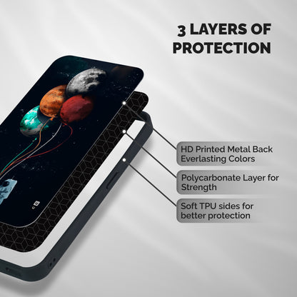 Space Balloons Shockproof Hybrid Protection (Metal + TPU) Back Case Cover