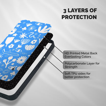 Space Blue Pattern Shockproof Hybrid Protection (Metal + TPU) Back Case Cover