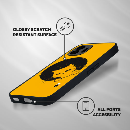Space Cat Shockproof Hybrid Protection (Metal + TPU) Back Case Cover