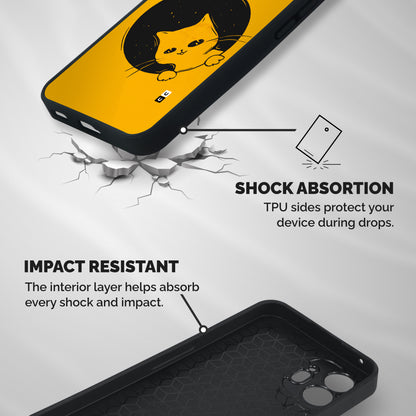 Space Cat Shockproof Hybrid Protection (Metal + TPU) Back Case Cover