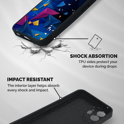 Space Colored Triangles Shockproof Hybrid Protection (Metal + TPU) Back Case Cover
