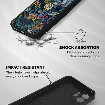 Space Pattern Blue Shockproof Hybrid Protection (Metal + TPU) Back Case Cover