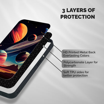 Space Planets Shockproof Hybrid Protection (Metal + TPU) Back Case Cover